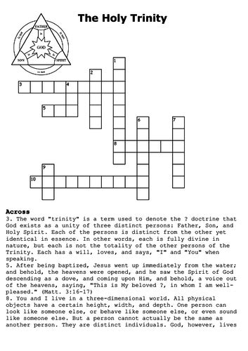 insanity crossword clue|holy trinity crossword puzzle.